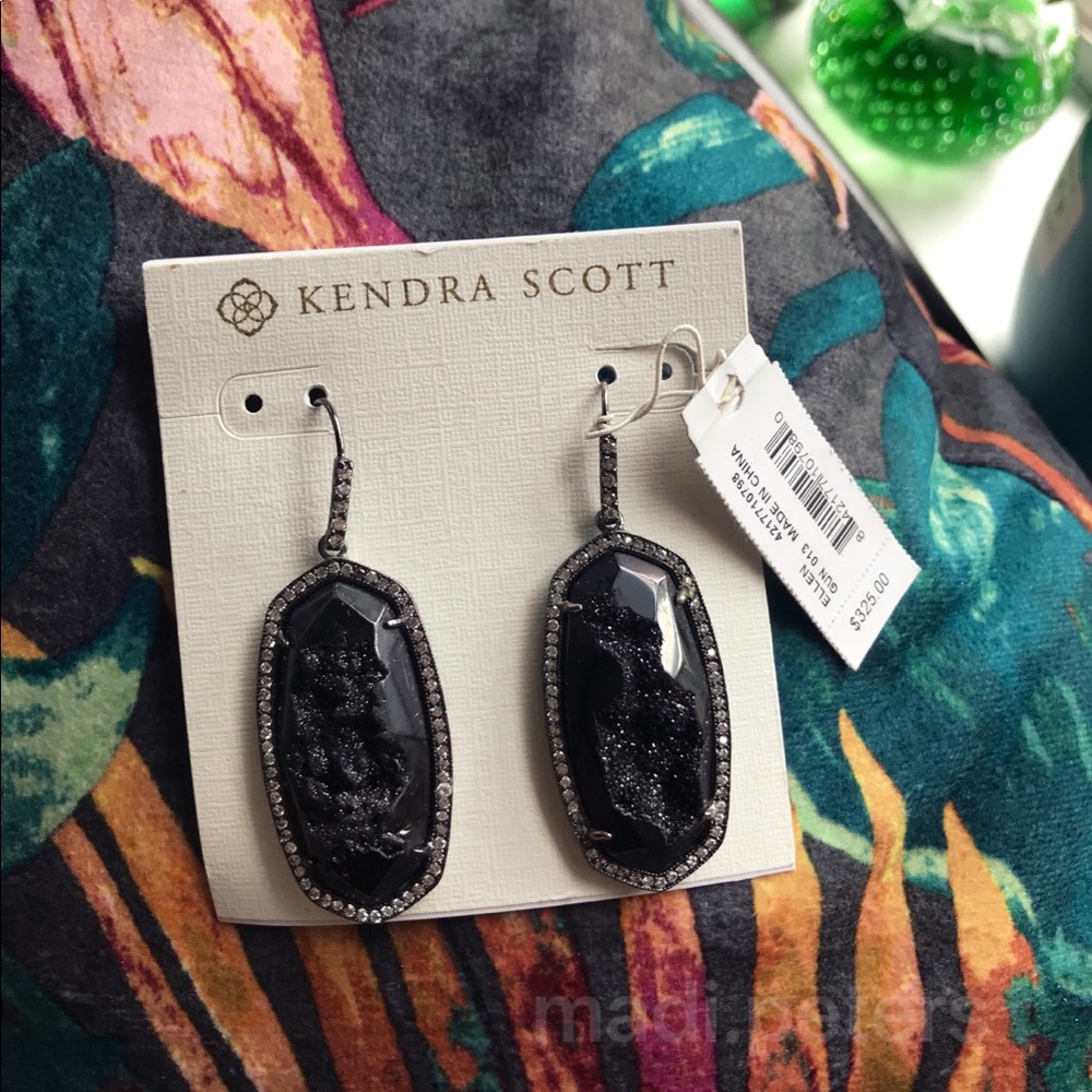 Kendra Scott Luxe Ellens in Black Drusy